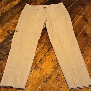 J. Jill Women’s Stretch Neutral Cargo Pants size petite 10